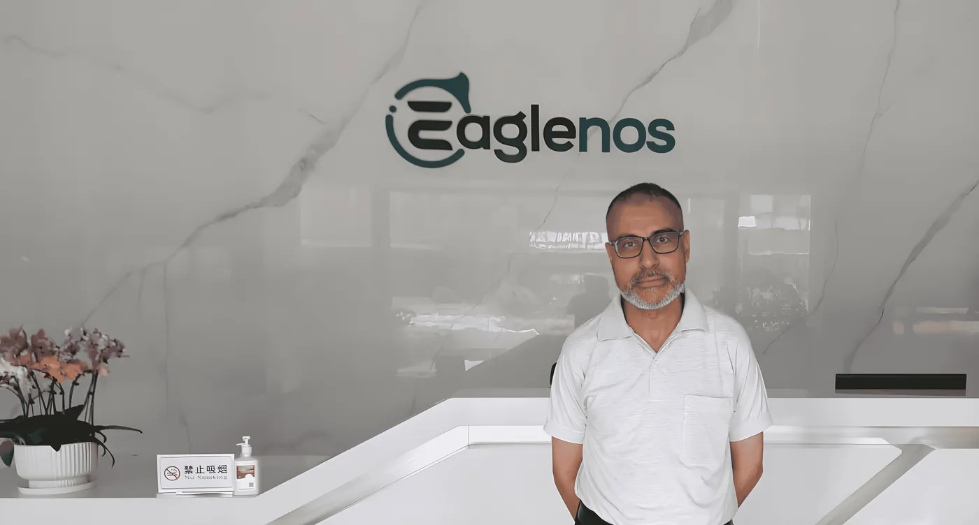 Taha Medical's director on a visit to Eaglenos